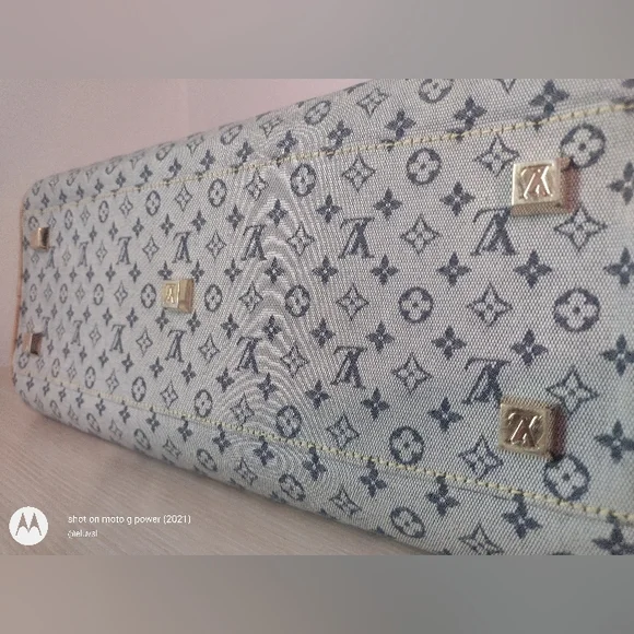 SOLD 💔 Louis Vuitton Mini Lin Marie Navy Monogram Speedy Deauville Boston Bag - Picture 4 of 15